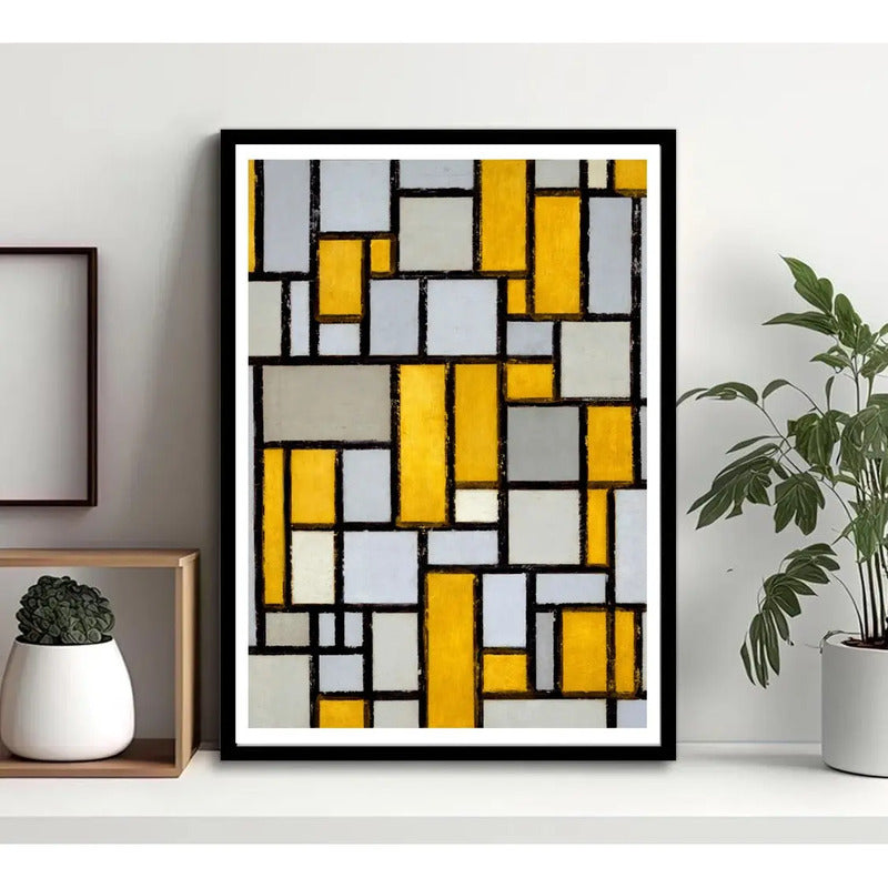Cuadro Piet Mondrian Arte Modernismo Obras Decoracion Composition With Grid 1 Con Marco Negro