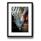 Cuadro Vikingos Vikings Serie Tv Arte Decoracion Paspartú Marco Negro