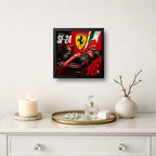 Cuadro Ferrari Sf-24 Fórmula 1  Auto Deportivo Coleccion Marco Negro