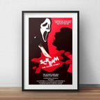 Cuadro Scream Grita Ghostface Terror Cine Brs2 Con Paspartú Marco Negro