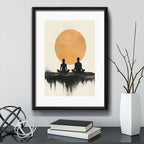 Cuadro Tantra Yoga Meditación Zen Decoracion Con Paspartú Marco Negro
