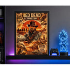 Cuadro Red Dead Redemption 2 Videojuego Playstation Art Game Marco Negro