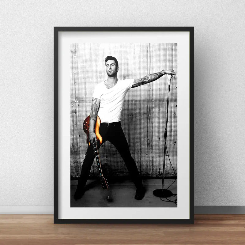 Cuadro Adam Levine Maroon 5 Pop Musica Decoracion C Paspartú Marco Negro