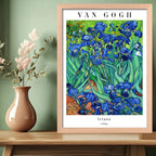 Cuadro Dormitorio Living Van Gogh Flores De Iris Marco Oak Marco Marrón Claro