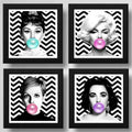 Set 4 Cuadros Marilyn Monroe Audrey Hepburn Twigy Liz Taylor