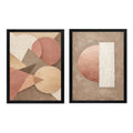 Set 2 Cuadros Boho Arte Abstracto Japandi Rosé Decora Living Marco Negro