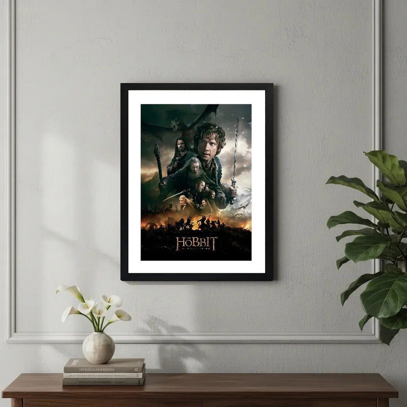 Cuadro El Hobbit La Batalla De Los Cinco Ejércitos Pelicula Marco Negro