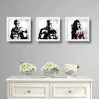 Set 3 Cuadros Batman Superman Mujer Maravilla Héroes Comics