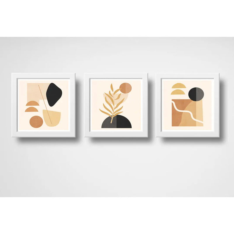 Set 3 Cuadros Boho Chic Hojas Flor Arte Decoracion