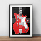 Cuadro Guitarra White Stripes Rock Arte Decoracion Paspartú Marco Negro