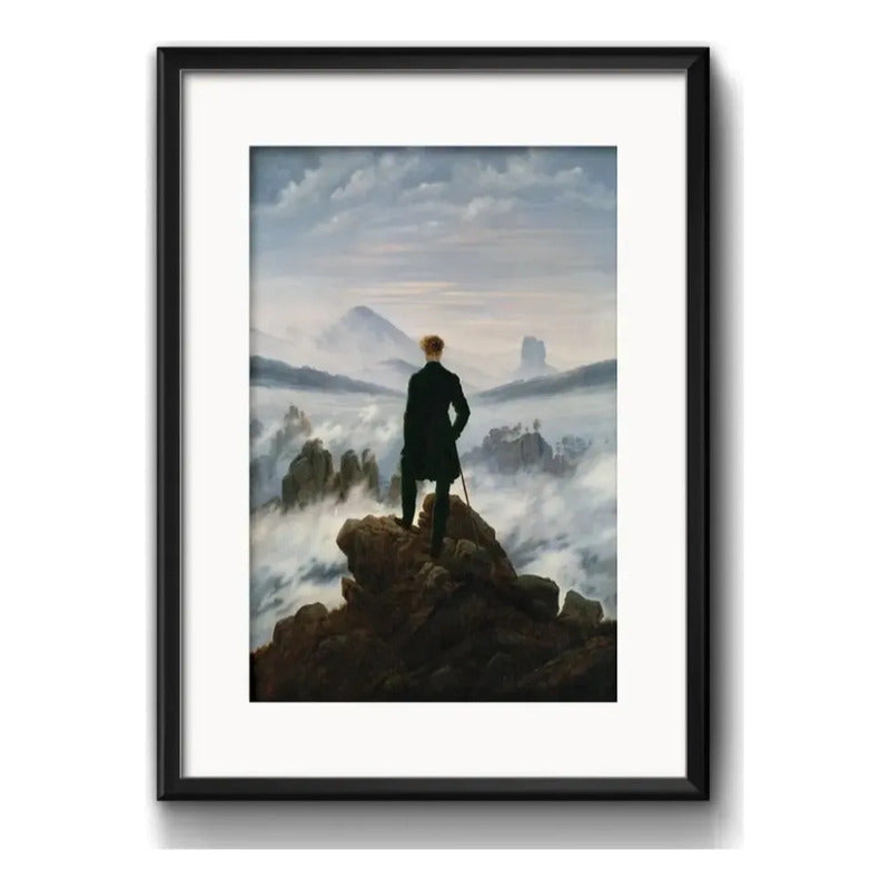 Cuadro El Caminante Sobre El Mar De Nubes 53x43cm Paspartú Negro