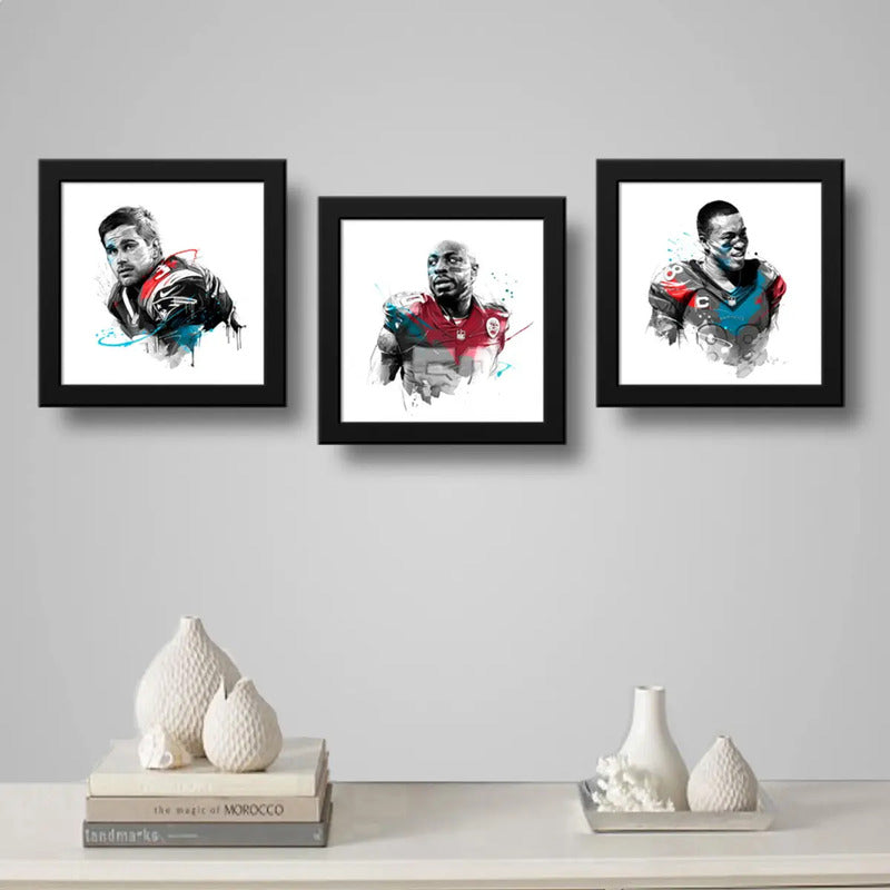 Set 3 Cuadros Super Bowl Nfl Futbol Americano Jugadores Club