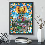 Cuadro Copa Del Mundo Futbol Fifa 2026 Póster Oficial Ciudad Atlanta Estados Unidos Negro