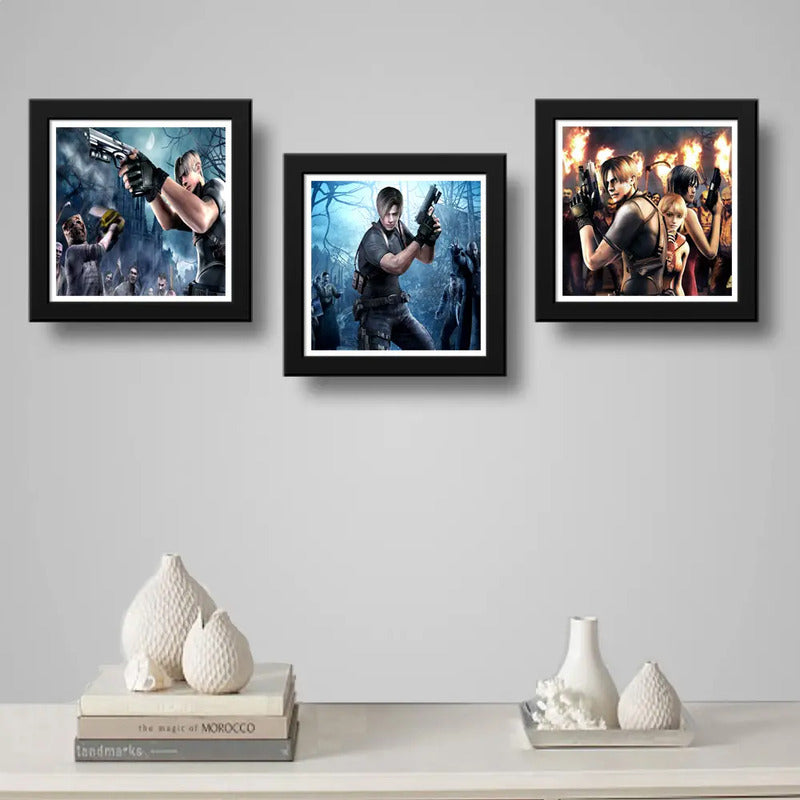 Set 3 Cuadros Resident Evil Re4 Juego Game Decoracion Geek