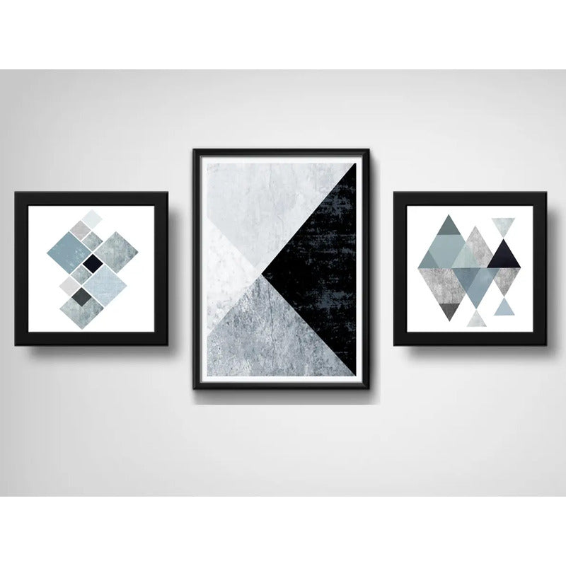 Set 3 Cuadros Geometrico Escandinavo Abstracto Decoracion B4