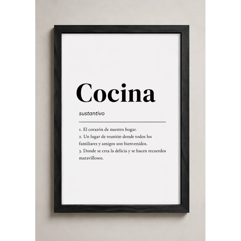 Cuadro Living Comedor Cocina Definicion Significado Arte Marco Negro