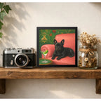 Cuadro Bulldog Frances Sofá Arte Decoracion Living Cocina Marco Negro