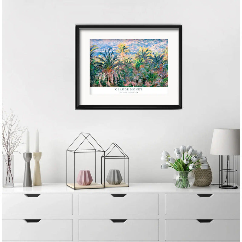 Cuadro Monet Palmeras De Bordighera 53x43cm Con Paspartú Marco Negro