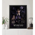 Cuadro Wednesday Merlina Serie Tv Terror Arte Decoracion Marco Negro