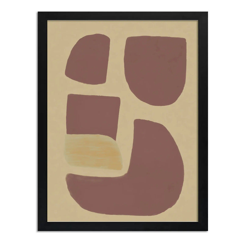 Cuadro Dormitorio Living Boho Abstracto Equilibrio Y Calma Marco Negro