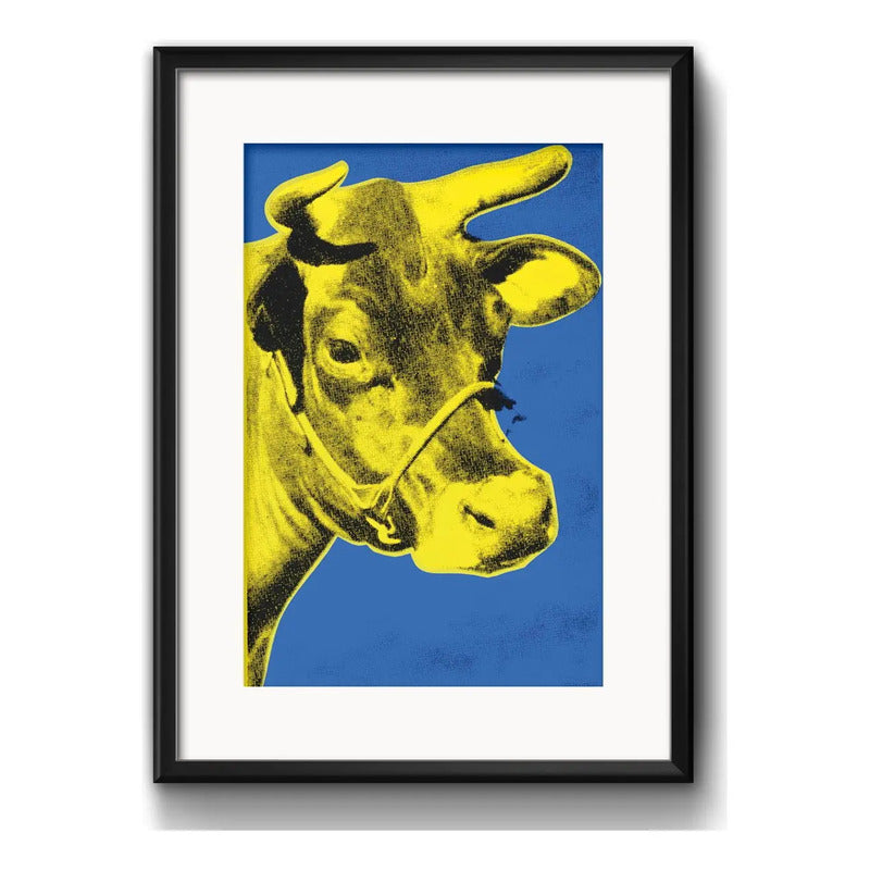 Cuadro Andy Warhol Pop Art Vaca Cow Decoracion Con Paspartu