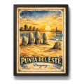 Cuadro Punta Del Este Los Dedos La Mano Arte Retro Uruguay Marco Negro
