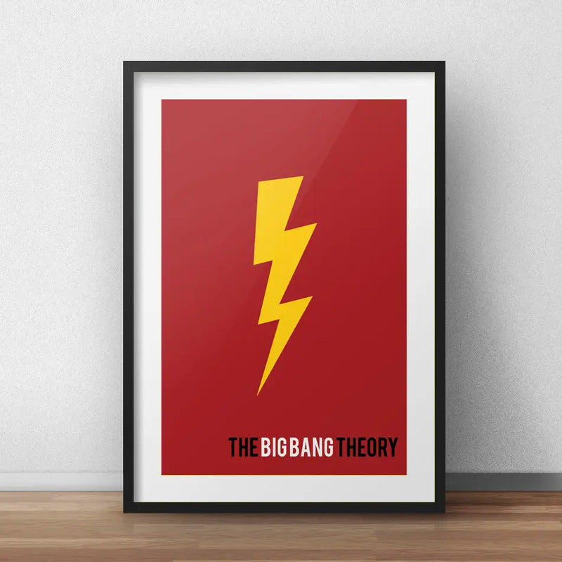 Cuadro The Big Bang Theory Minimalista Serie Tv Con Paspartú Marco Negro