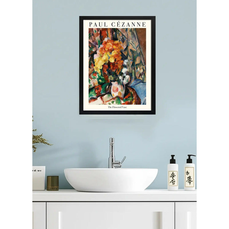 Cuadro Dormitorio Living Paul Cézanne El Jarrón De Flores Marco Negro