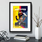 Cuadro Max Verstappen Piloto Formula 1 Campeon Con Paspartu Marco Negro
