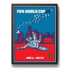 Cuadro Copa Del Mundo Futbol Fifa 2026 Póster Oficial Ciudad Dallas Estados Unidos Negro