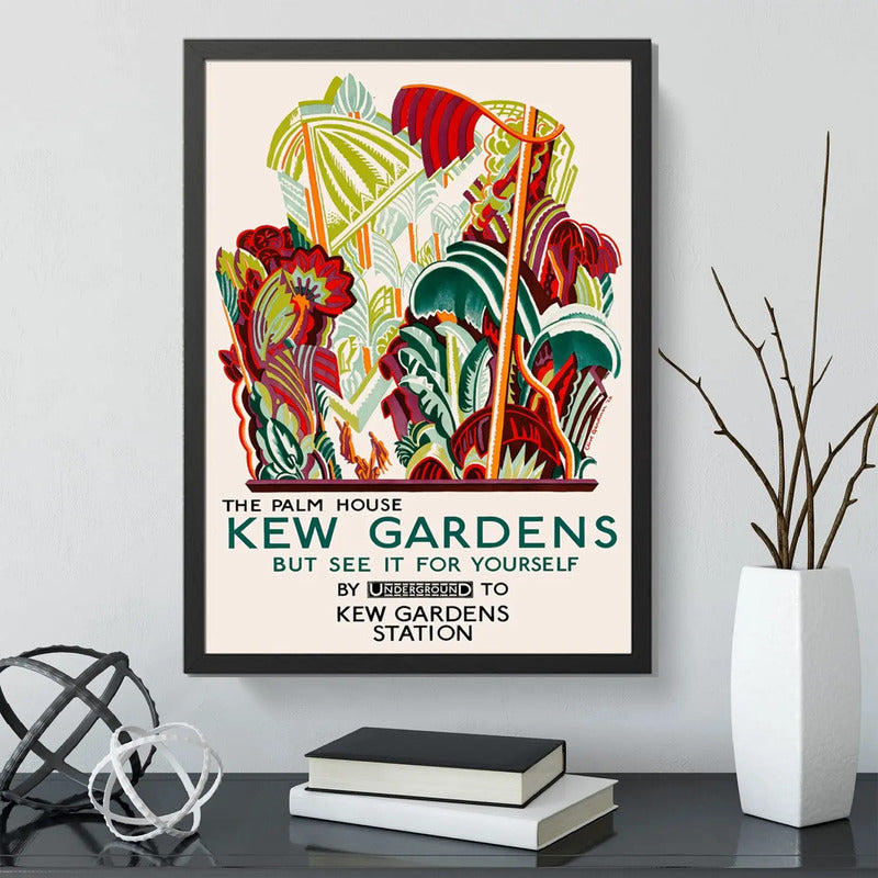 Cuadro Kew Gardens Flower Market Londres Br1 Flores Botanica Marco Negro