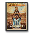Cuadro Diego Maradona Copa Mexico 86 Retro Fútbol Deporte Marco Negro
