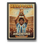 Cuadro Diego Maradona Copa Mexico 86 Retro Fútbol Deporte Marco Negro