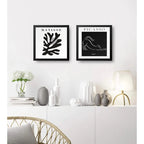 Set 2 Cuadros Henri Matisse Pablo Picasso En Blanco Y Negro Marco Negro