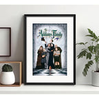 Cuadro The Addams Family Los Locos Pelicula Con Paspartú Marco Negro