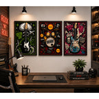 Set 3 Cuadros Green Day Punk Rock Instrumentos Musicales Marco Negro