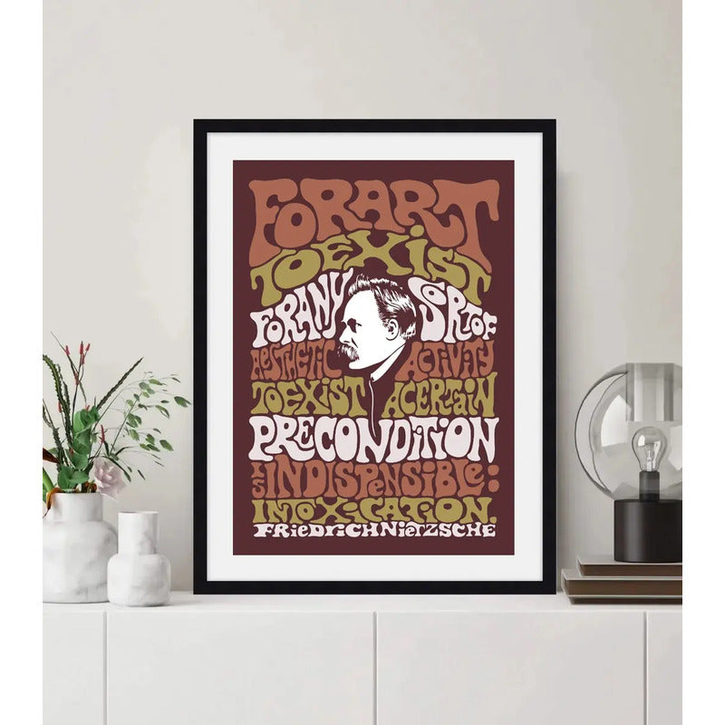 Cuadro Friedrich Nietzsche Frase Arte Escritor Decoracion Marco Negro