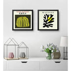 Set 2 Cuadros Yayoi Kusama Henri Matisse Tonos Claro Pastel Marco Negro
