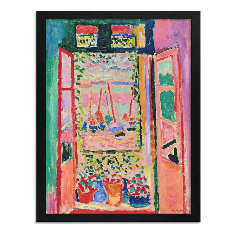 Cuadro Dormitorio Living Matisse Vista Desde La Ventana Arte Marco Negro