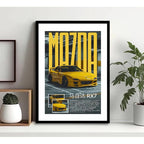 Cuadro Mazda Rx-7 Auto Modelo Deportivo Marca Art Decoracion Marco Negro