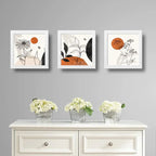 Set 3 Cuadros Boho Chic Hojas Flor Arte Decoracion