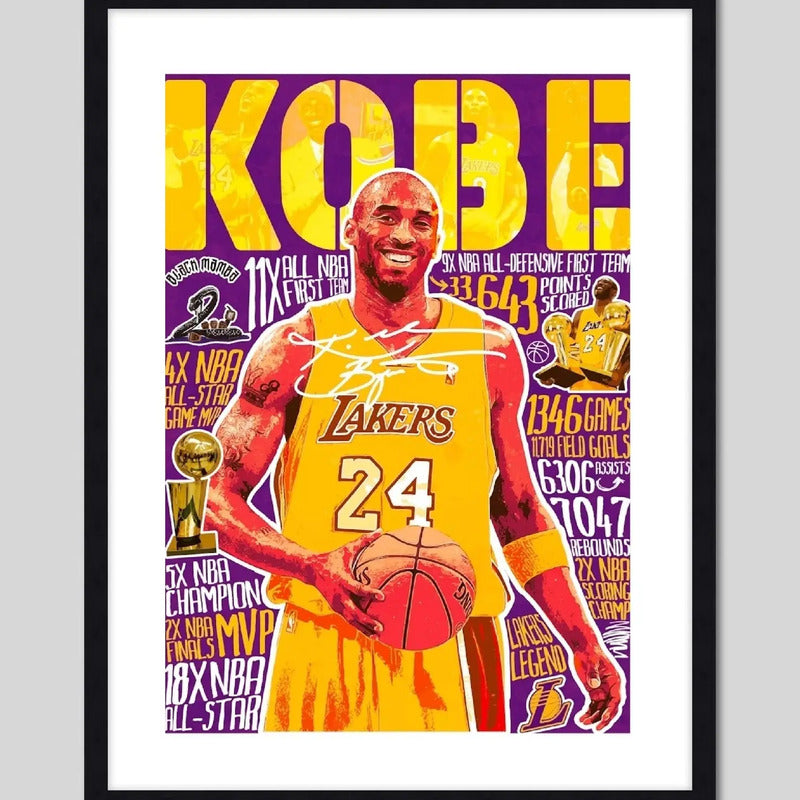 Cuadro Kobe Bryant Black Mamba Lakers Basket Nba Baloncesto Marco Negro