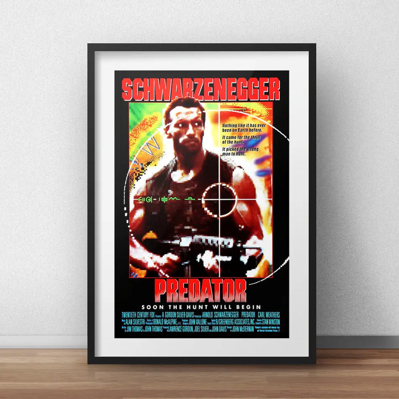 Cuadro Predator Depredador Pelicula 1987 Cinema Con Paspartú Marco Negro