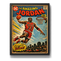 Cuadro Michael Jordan Comics Arte Retro Baloncesto Deportes Marco Negro
