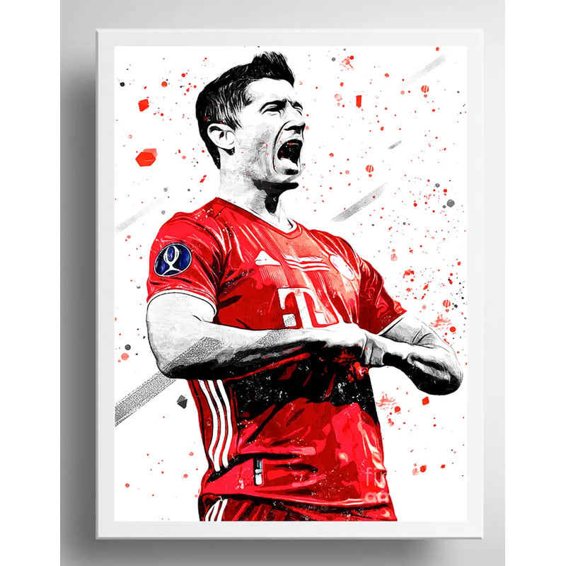 Cuadro Robert Lewandowski Pop Art Fútbol Jugador Decoracion