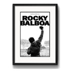 Cuadro Rocky Balboa Stallone Boxe 53x43cm Con Paspartú Marco Negro