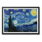 Cuadro Para Living Cocina Estudio Decoracion Moderna Blue Van Gogh Color Azul Indigo Con Marco Negro
