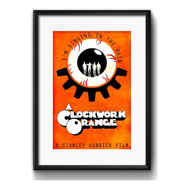 Cuadro La Naranja Mecánica Clockwork Orange Con Paspartú Modelo 2 Con Marco Negro
