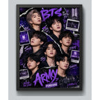 Cuadro Bts K-pop Boy Band Surcoreana Corea Musica Pop Arte 3 Marco Negro