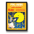 Cuadro Pac-man Game Retro Videojuego Arcade Gamer Decoracion Marco Negro